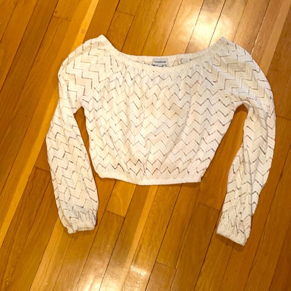 BEBE Small Crop Top, Off Shoulder